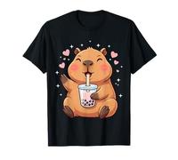 Design Kawaii de Capybara Amateur de Bubble Tea Fille Enfant T-Shirt