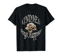 Design Kindness Brings Happiness avec Rose Beige T-Shirt Graphique avec Valeur