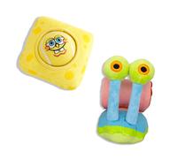 Design Lab Inc. Spongebob Squarepants Marchandise officielle | Toys pour chiens en peluche | 2 pack Gary & SpongeBob Tennis Ball & Treat Dispensa