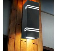 Lampe murale d'extérieur V-TAC - Fixations murales haut-bas - Support GU10 - IP44 - Noir mat