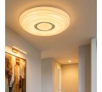 Design LED Plafond 15W Bureau Lampe Métal Argent Bureau Acrylique Grand Lumière