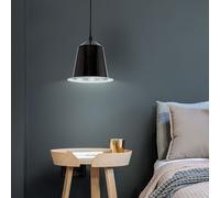 Plafonnier pendule LED 5 watts luminaire suspendu acier noir brillant EGLO 75112