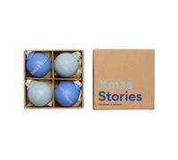 Design Letters Boule de Noël XMAS Stories Ø4 cm 4 Pièces Cobalt blue-light blue