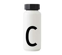 Design Letters Bouteille Isotherme| Gourde Isotherme 500ml Bouteille d'eau Isotherme sans BPA | Inox Reutilisable Chaud de 12 hrs Froid Jusqu’à 24 hrs | Gourde Sport pour Enfant, femme, Voyage - Blanc