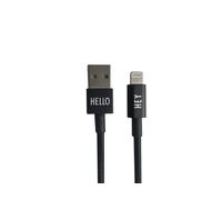 DESIGN LETTERS Câble de recharge HEY - noir - Connecteur pour iPhone/iPad