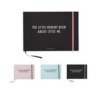 Design Letters Le petit livre de souvenirs (Noir/Pink) - Gardez les souvenirs de votre enfant, ajoutez les jalons des 7 premières années, y compris les enveloppes et les signets, L:30 x L:21cm