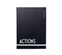 Design Letters Livre d'action - Il a un espace dédié pour les points d'action, qui, quand, sujet, date et réflexions, couverture cartonnée et bande élastique, 200 pages