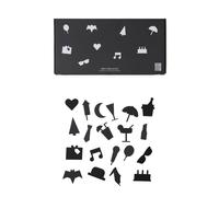 Design Letters Party icons pour Tableau 20 Pièces Noir