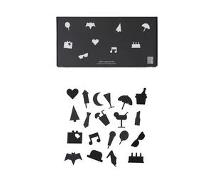 Design Letters Party icons pour Tableau 20 Pièces Noir