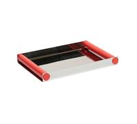 Design Letters Plateau Ray disco 20.5x30 cm Corail rouge - acier inoxydable
