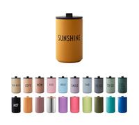 Design Letters Sunshine - Gobelet isotherme à emporter - En acier inoxydable à double paroi isolée - Anti-fuite - Cadeaux pour femmes et hommes - Tasse de voyage - 350 ml