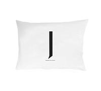 Design Letters taie d'oreiller, 70cm x 50cm (Blanc) - J - 100% Coton, Disponible de A à Z, Doux, y Compris Une Fermeture à glissière pour Une Belle Fermeture