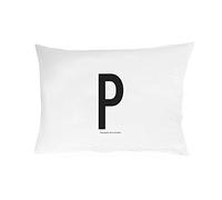 Design Letters Taie d'oreiller Motif Lettres 63x60 A-Z-P, Blanc, Taille Unique
