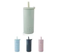 Design Letters Tasse à Café de Voyage 500 ml | Mug en paille anti-fuite sans BPA BPS | Verre en Paille Réutilisable | Gobelet étanche Tasse a Thé Gobelet de Voyage avec couvercles et paille Coffee Cup