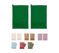 Design Letters Torchons de Cuisine en Coton 100% | Torchon Vaisselle 60x40 cm Lot De 2| Serviette de Table Très Absorbant | Torchon Cuisine Certifié Oeko-Tex Lavable Machine | Multi Usage essuie Main