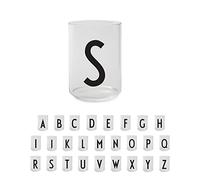 Design Letters Verre avec Initiale (A-Z) | Cadeau Homme & Cadeau Femme | Verre a Eau | Gobelet Verre Borosilicaté | Idéal pour Decoration Tableau | Verre Lave-vaisselle | Verre Lettres | 350 Ml