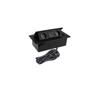 Design Light KOMBI BOX Prise encastrée 2 x prise, USB-A + C, câble de 3 m, noir