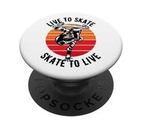 Design Live to Skate Skate to Live Skateboard PopSockets PopGrip Adhésif