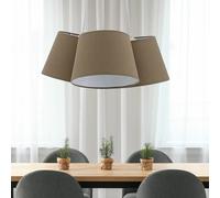 Lampe suspension salon plafonnier suspendu éclairage textile marron Briloner 4288-031