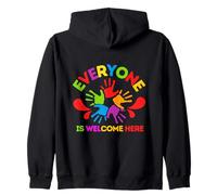 Design mains colorées « Everyone Is Welcome Here » Sweat à Capuche