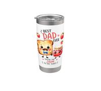 Design mignon « Best Dad Ever Jam to My Toast » Gobelet isotherme en acier inoxydable double paroi