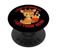 Design Mignon cerf en colère Let Them Burn PopSockets PopGrip Adhésif