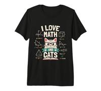Design Mignon « I Love Math and Cats » T-Shirt Haut de Gamme