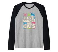 Design Mignon « I Love Science and Cats » Manche Raglan