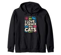 Design Mignon « I Love Science and Cats » Sweat à Capuche