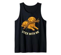 Design Mignon pour Les Amoureux des Chiens Golden Retriever avec Stick with Me Débardeur