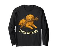 Design Mignon pour Les Amoureux des Chiens Golden Retriever avec Stick with Me Manche Longue