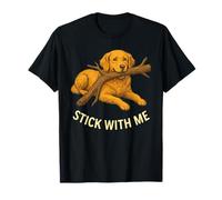 Design Mignon pour Les Amoureux des Chiens Golden Retriever avec Stick with Me T-Shirt