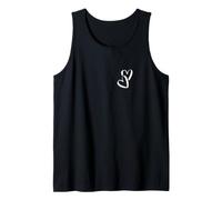 Design Minimaliste avec Deux Silhouettes de cœurs Débardeur