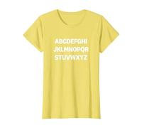 Design Minimaliste de Typographie de l'alphabet T-Shirt, Femme, Citron, L