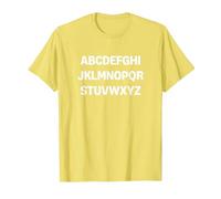 Design Minimaliste de Typographie de l'alphabet T-Shirt, Homme, Citron, XL