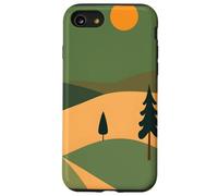 Design Minimaliste Paysage de Coucher de Soleil collines forestières du Milieu du siècle Coque pour iPhone SE (2020) / 7/8