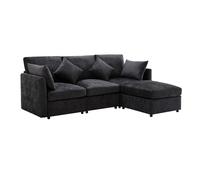 Design moderne, canapé en tissu chenille, canapé trois places, canapé quatre places, canapé d'angle en forme de L avec repose-pieds, adapté aux appartements, vidéo disponible
