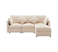 Design moderne, canapé en tissu chenille, canapé trois places, canapé quatre places, canapé d'angle en forme de L avec repose-pieds, adapté aux appartements, vidéo disponible