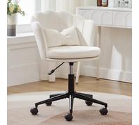 Design moderne : chaise de dressing, chaise de bureau, dossier en forme de pétale, coussin lombaire en forme de papillon, hauteur réglable, coussin d'assise doux. Convient pour le salon, la chambre