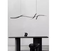 Design moderno e rotante Luce a suspension a LED dimmerabile con telecomando Luce a suspension regolabile in altezza Lampadario tavolo da pranzo sala da pranzo soggiorno tana (140CM noir) interesting