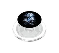 Design Monochrome Alien UFO Greys Full Moon Storm Space PopSockets PopGrip pour MagSafe