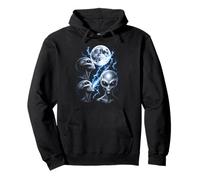 Design Monochrome Alien UFO Greys Full Moon Storm Space Sweat à Capuche