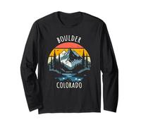 Design montagnard rétro de Boulder, Colorado, États-Unis Manche Longue