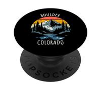 Design montagnard rétro de Boulder, Colorado, États-Unis PopSockets PopGrip Adhésif