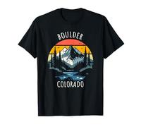 Design montagnard rétro de Boulder, Colorado, États-Unis T-Shirt