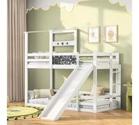 Design multifonction : le lit mezzanine combine la zone de couchage, le toboggan et le tableau en un, ce qui allie parfaitement confort et plaisir. Tableau d'écriture pratique : le tableau intégré