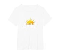 Design Mural inspirant Shine Bright Sun T-Shirt, Femme Grandes Tailles, Blanc, 1X