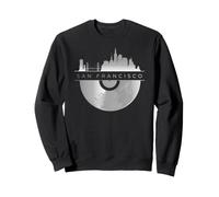 Design Musical de Disque Vinyle Skyline de la région de la Baie de San Francisco Sweatshirt