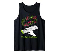 Design Musique Piano - Où Les Doigts Dansent Les cœurs chantent Débardeur