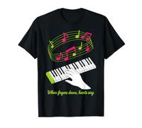 Design Musique Piano - Où Les Doigts Dansent Les cœurs chantent T-Shirt